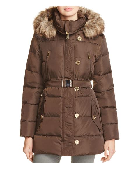 michael kors belted down puffer coat|Michael Kors winter puffer jacket.